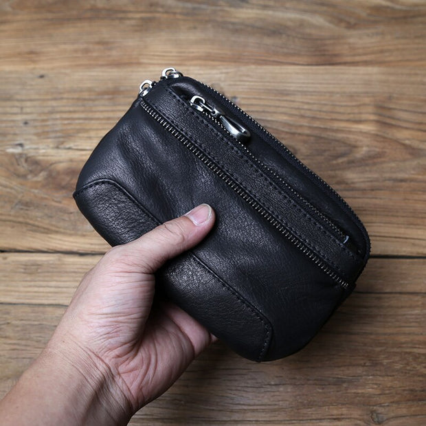 Genuine Leather Men Mobile Phone Waist Bag