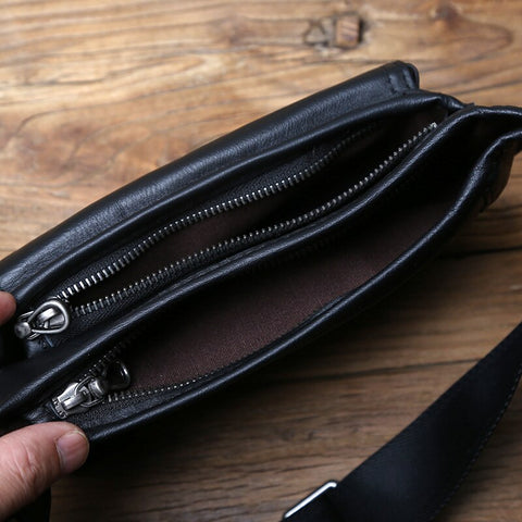 Men Genuine Leather Waist Bag