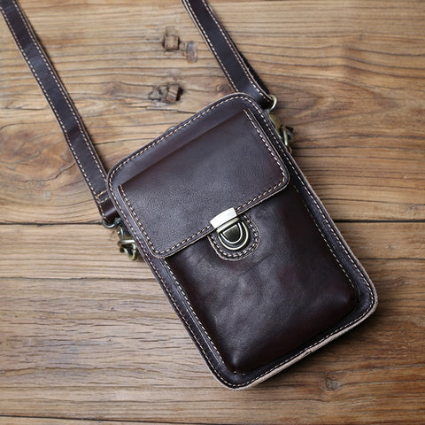 Vegetable Tanned Leather Mobile Phone Bag