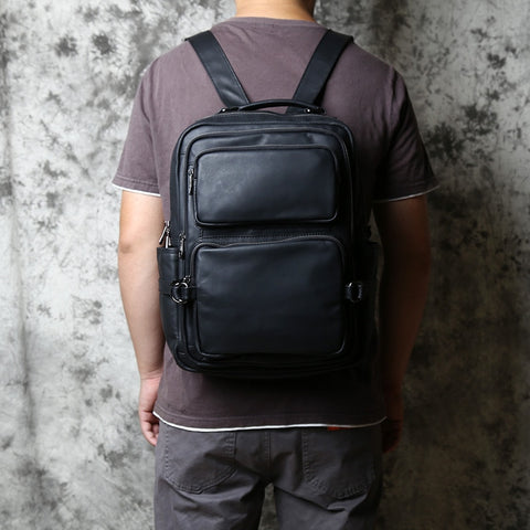 Men's Top Layer Cowhide Leather Backpack