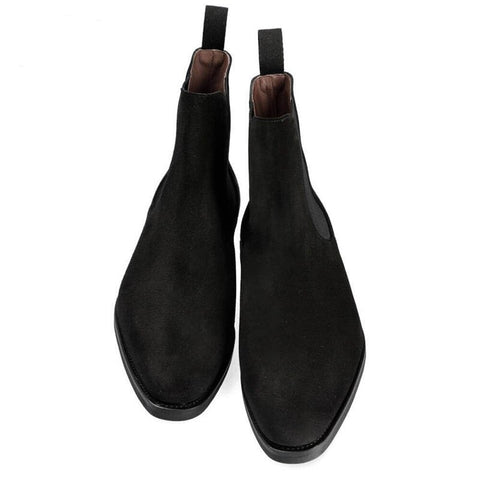 Genuine Leather Professional Chelsea Boot - Black Velvet