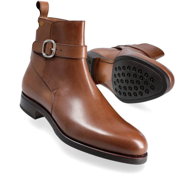 Genuine Leather Jodhpur Boots -  Brown