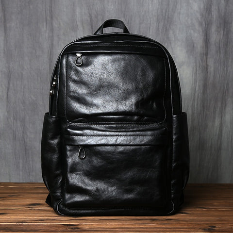 Genuine Leather Men's Retro Backpack