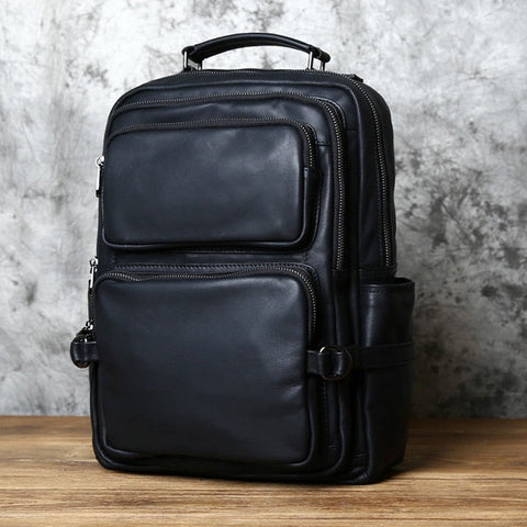 Men's Top Layer Cowhide Leather Backpack