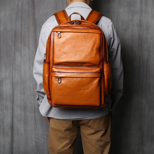 Genuine Leather Men's Retro Backpack