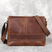 Men's Retro Crazy Horse Cowhide Leather Shoulder Bag