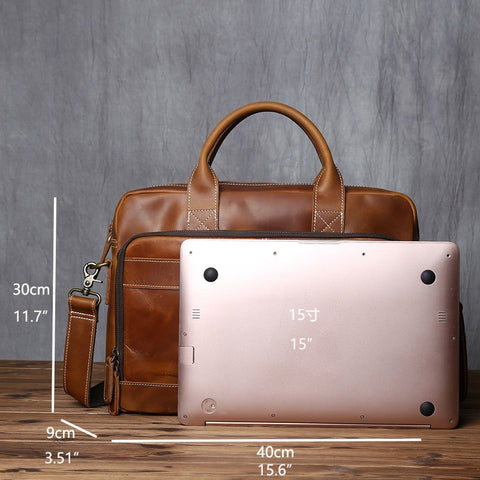 Retro Handmade Leather Men Handbag