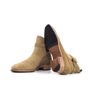 Genuine Leather Jodhpur Boots - Camel