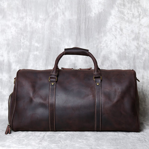 Luxurious Men's Crazy Horse Cowhide Leather Travel Bag