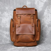 Genuine First Layer Cowhide Leather Men's Backpack