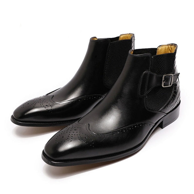 Luxury Chelsea Genuine Leather Men Boots