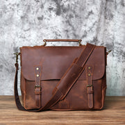 Top Layer Cowhide Leather Vintage Men's Handbag