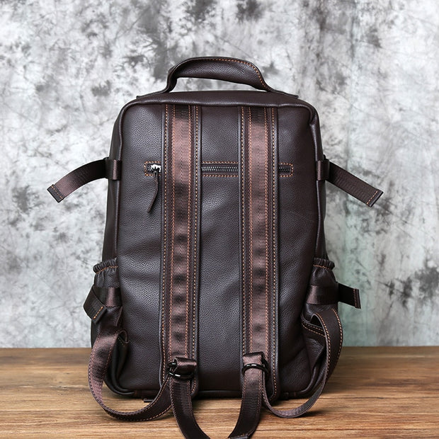 Top Layer Cowhide Leather Men's Top Layer Backpack