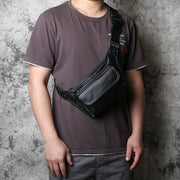 Men Genuine Leather Waist Bag