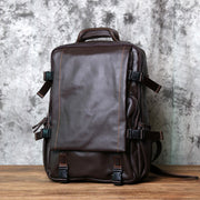 Top Layer Cowhide Leather Men's Top Layer Backpack