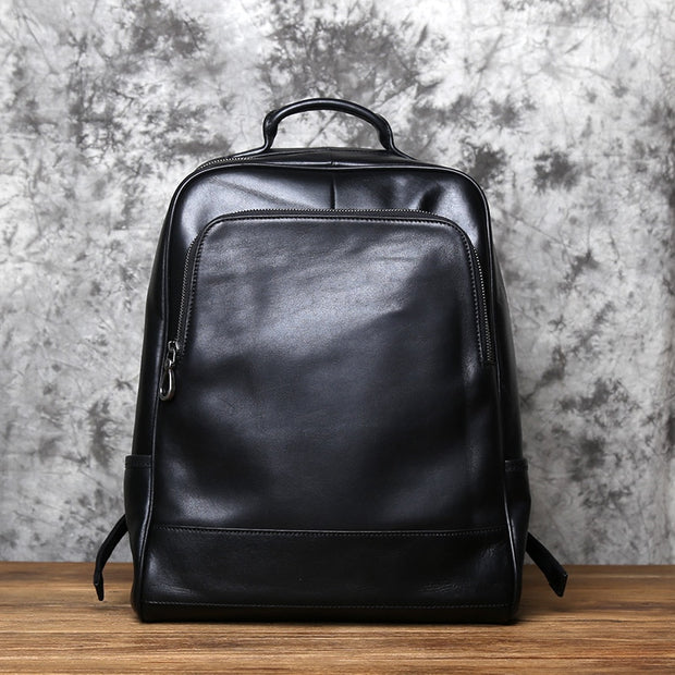 Top Layer Cowhide Leather Men's Backpack