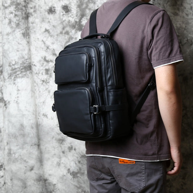 Men's Top Layer Cowhide Leather Backpack