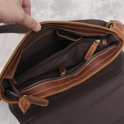 Men's Retro Crazy Horse Cowhide Leather Shoulder Bag