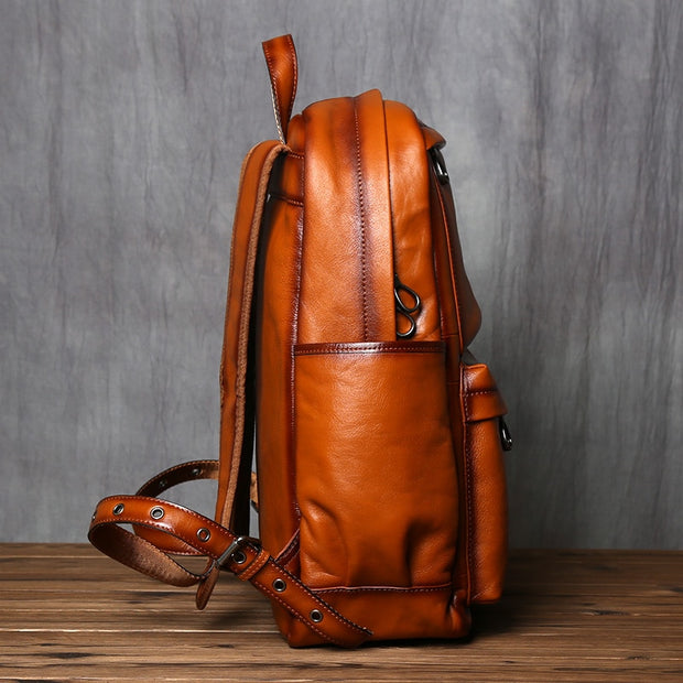 Genuine Leather Men's Retro Backpack