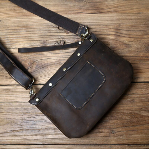 Top Layer Cowhide Leather Men's Shoulder Bag