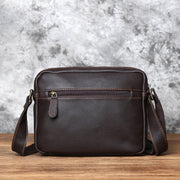 Retro First Layer Cowhide Handmade Leather Men's Shoulder Bag