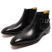 Real Cow Leather Classic Dress Boots for Men