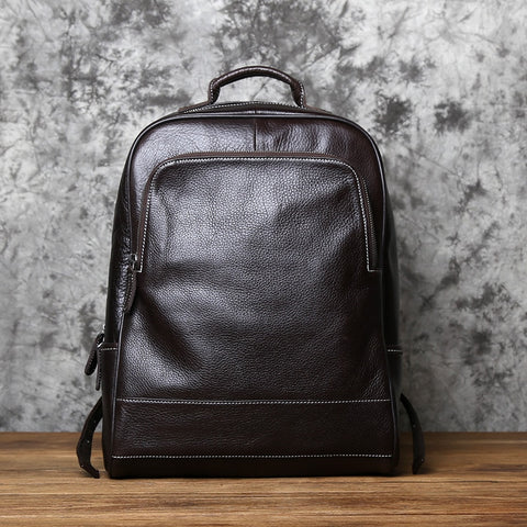 Top Layer Cowhide Leather Men's Backpack