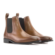 Genuine Leather Chelsea Boot - Brown