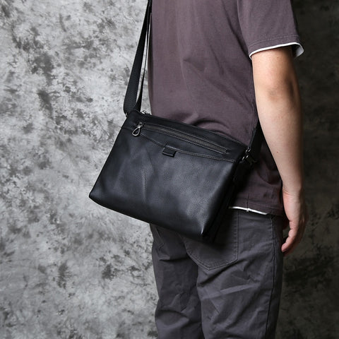 Fashion Men's Top Layer Cowhide Leather Shoulder Bag