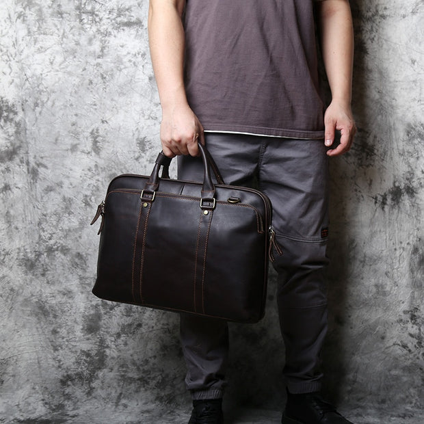 Vintage Handmade Leather Men Handbag