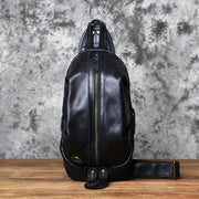 Retro Top Layer Cowhide Leather Men's Chest Bag