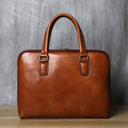 Top Layer Cowhide Leather Men's Briefcase