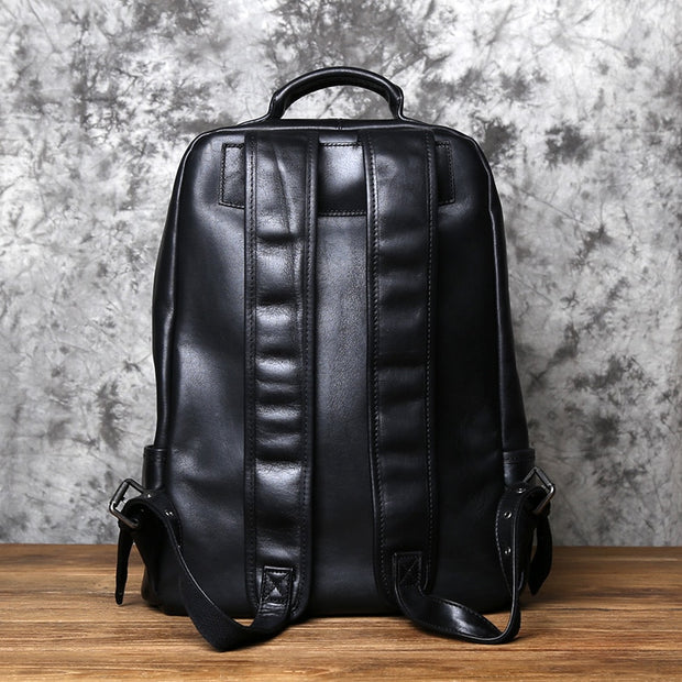 Top Layer Cowhide Leather Men's Backpack