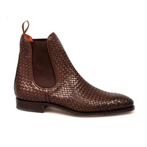 Genuine Leather Chelsea Boots -  Hand Woven