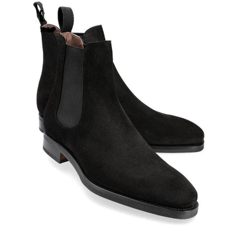 Genuine Leather Professional Chelsea Boot - Black Velvet